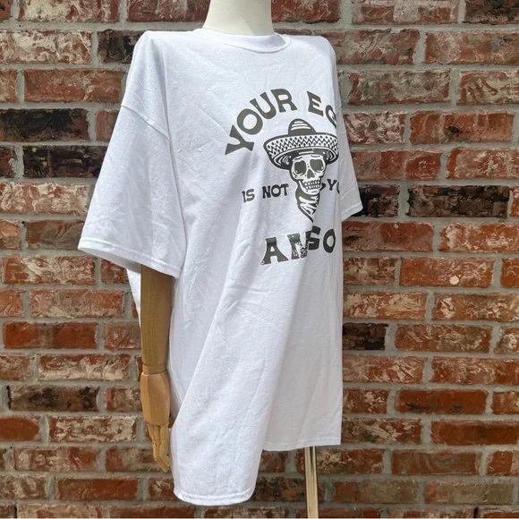 NWOT “Your Ego Is Not Your Amigo” Short Sleeve Tee w/Skeleton graphic / XL - Picture 4 of 11
